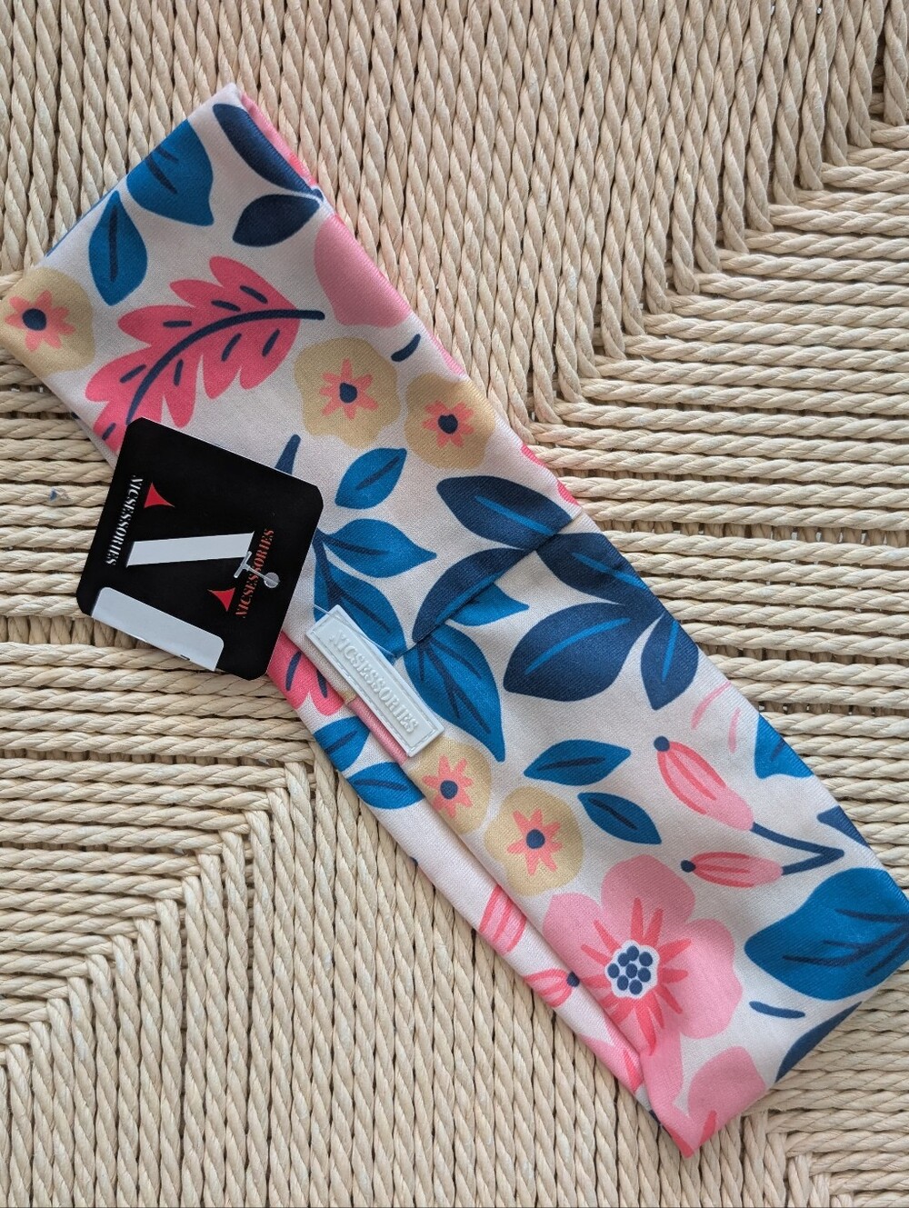 Floral Stretch Headband in Blue, Pink & Yellow